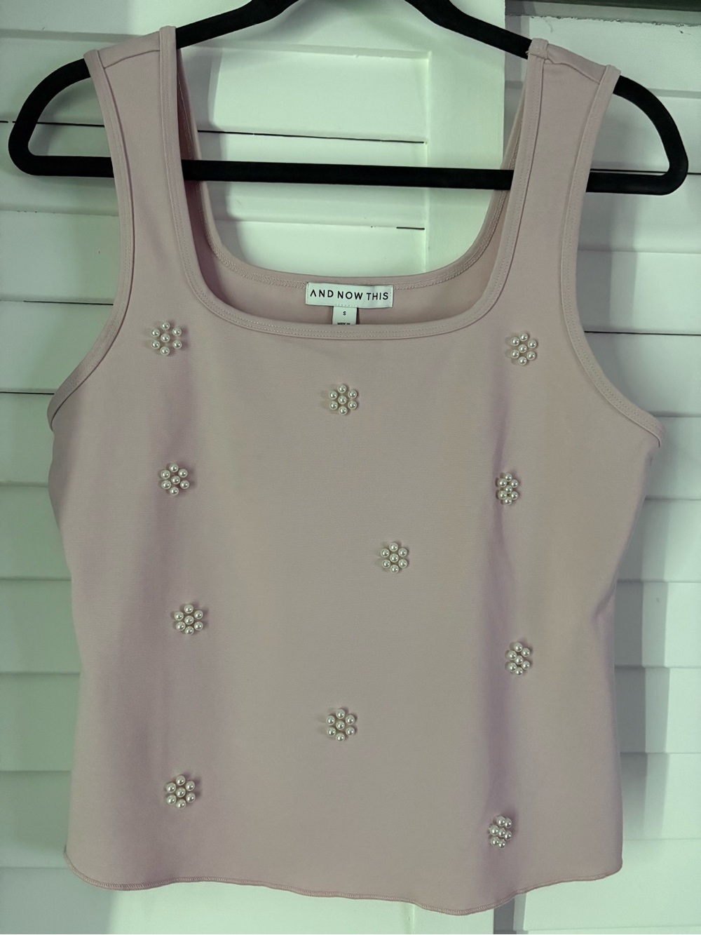 AND NOW THIS Pink Pearl-Cluster Square Neck Tank